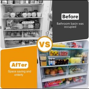 Sold-Refrigerator Organizer Bins Stackable with Lids, 7PCS